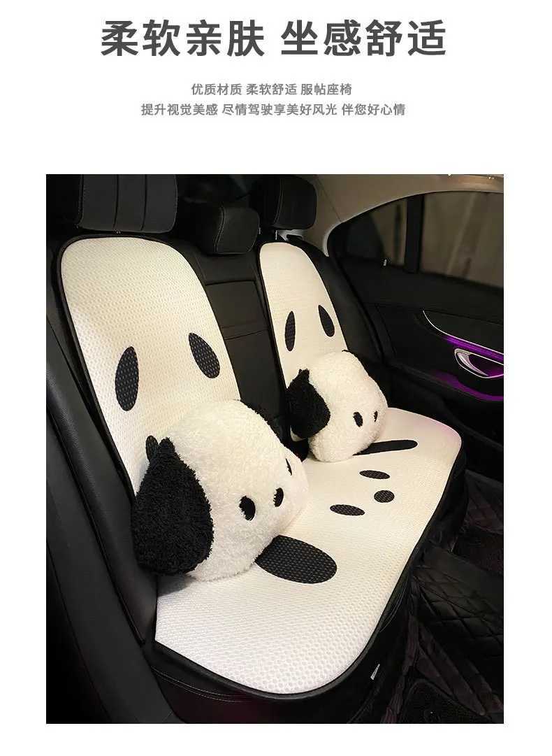 Dog Car Seat Covers Car Cushion Cute Black and White Dog Car Headrest Cartoon Creative Plush Comfortable Waist Support Car Creative Headrest z241115