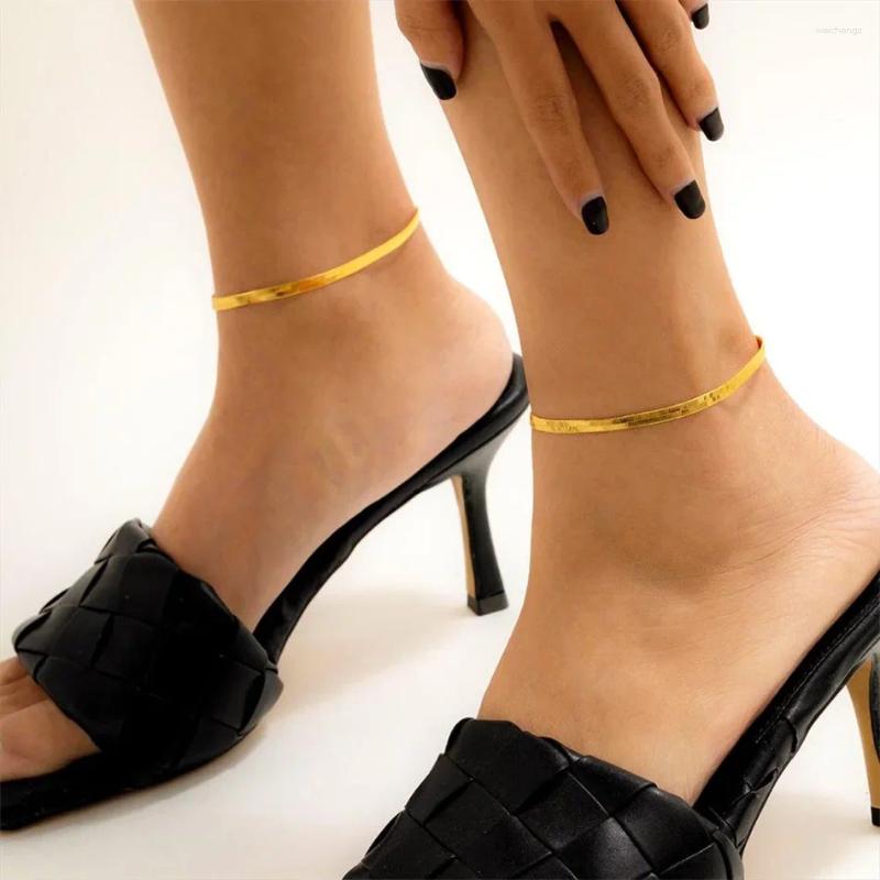 Anklets Womens Hand Snake Chain Gold Color For Jewelry Women Summer Accessories Wholesale Drop Do Not Fade 4mm