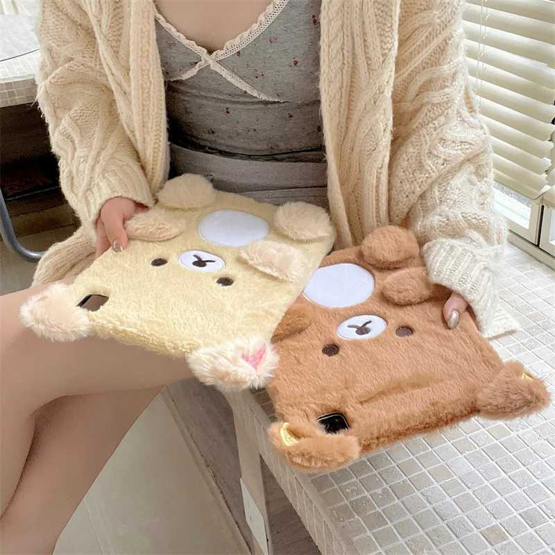Fluffy Fuzzy Plush Fur Case Tablet For ipad 10.9 Air6 Pro11 2024 Cute Bear 10.2 10.5 12.9 inch Air 4 5 Mini 6 7th 8th 9th M250221