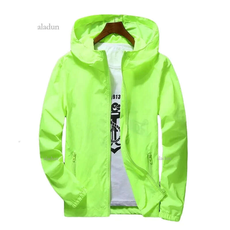 Men Waterproof Wind Breaker Coat Zipper Hoodie Jacket Quick Drying Sport Outwear Wind Stoper Jacket Raincoat Sport Selling 210927
