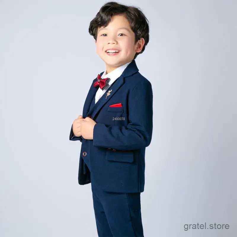 Suits Wedding Suit For Boys Children Wine Red Stage Performance Formal Suit Kids School Suit Children Birthday Ceremony Chorus Costume