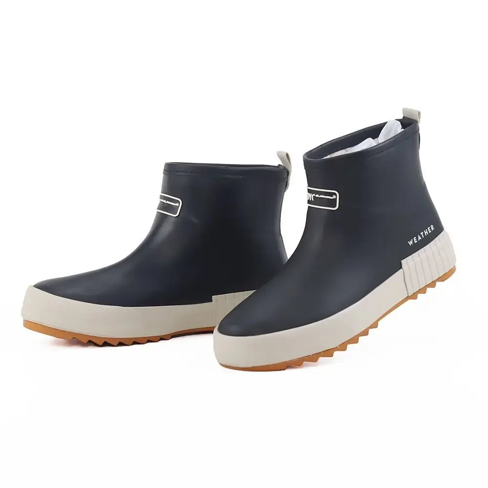 Short Man Shoes Cooking Silicone Low Ankle Chef Kitchen Rain Boots for Men Summer Gum Wide Toes Waterproof Resistant Fishing 241115