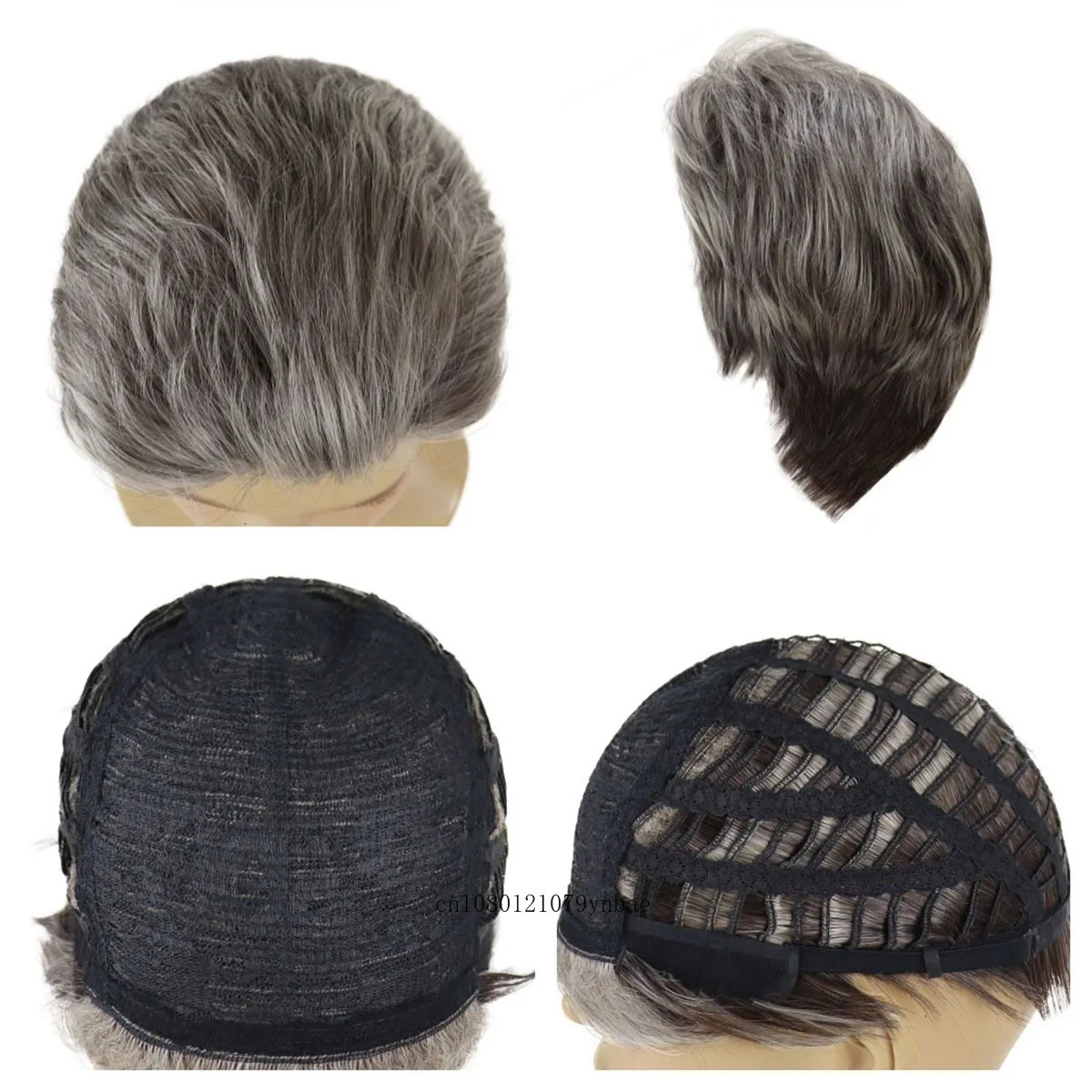 Short Wigs for Older Men Synthetic Grey Color Wig Toupees Natural Curly Wigs Daily Use Male Cosplay Costume Wig Hair Replacement 241115