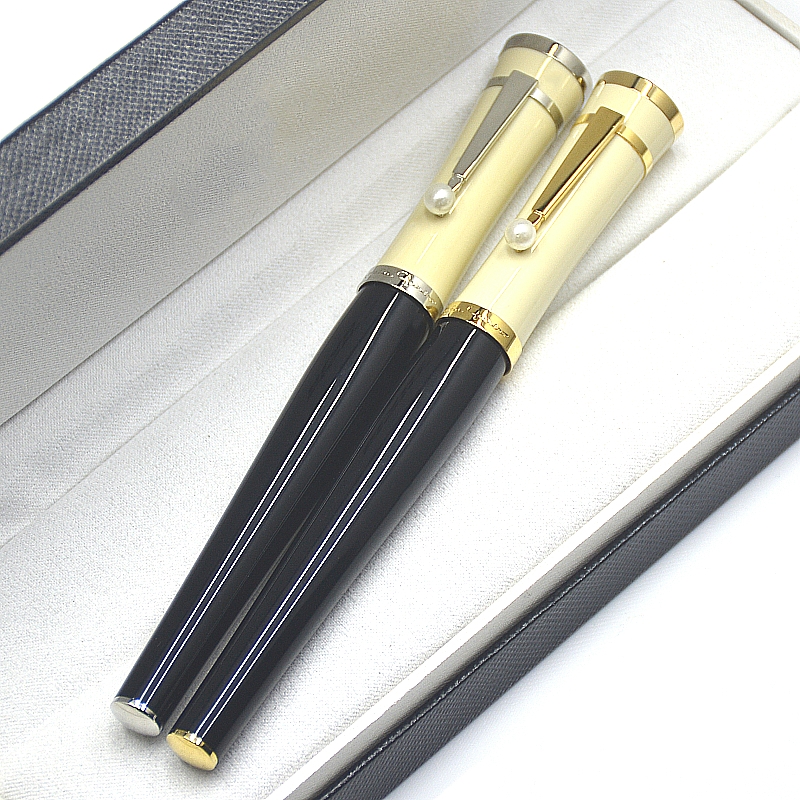 Collection Goddess Greta Garbo Black Resin Rollerball Pen Ballpoint Pen Stationery Office School Writing Fountain Pens With Pearl Cap
