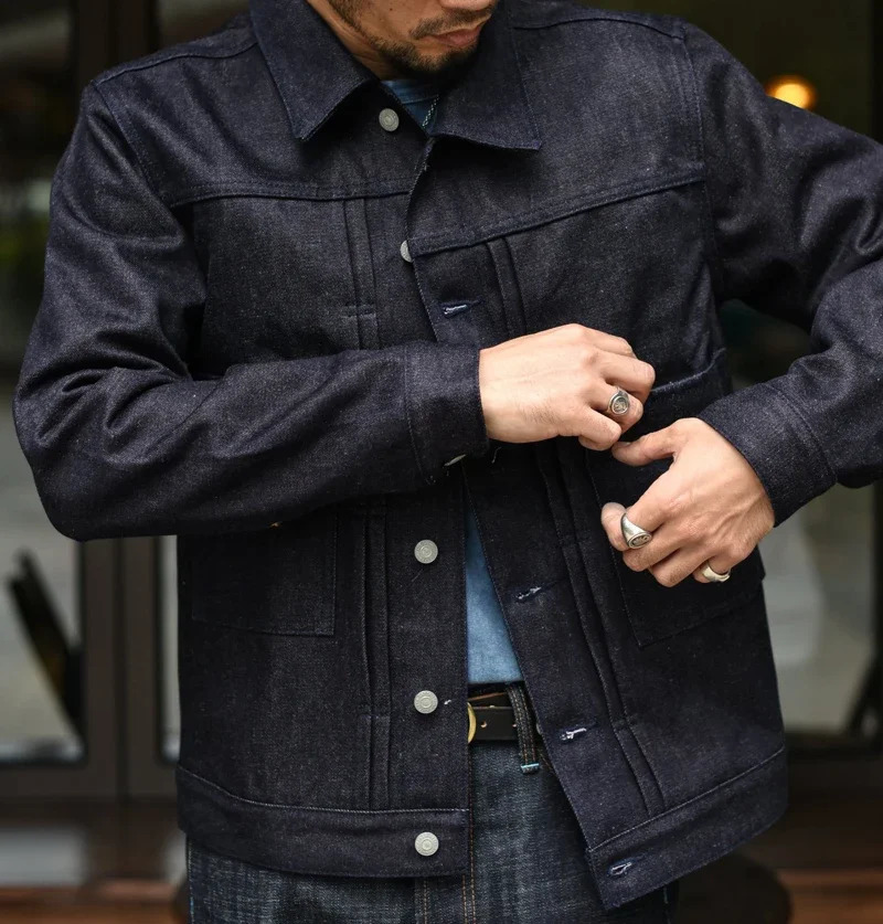 Sauce Zhan 530XX denim jacket mens colorful cotton linen mens jacket Selvedge denim jacket retro 16.5 ounces 241115