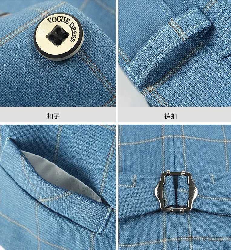 Suits Boys Blue Wedding Suit Kids Formal Blazer Clothing Set Childrens Day Photography Suit Graduation Performance Dress Costume