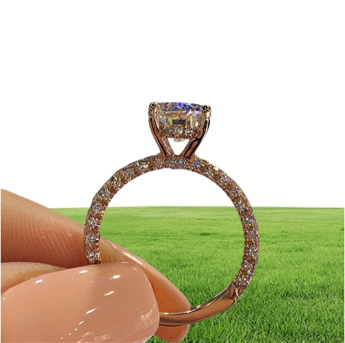 sparkling 925 sterling silver Ring in14K gold filled white blue sapphire diamond engagement bridal wedding band rings jewelry