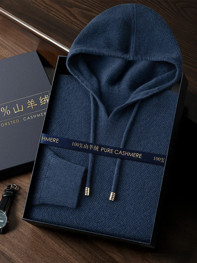 Choose a 100 cashmere sweater mens hooded sweatshirt with floral n for autumn soft and comfortable knitted highquality top 241115