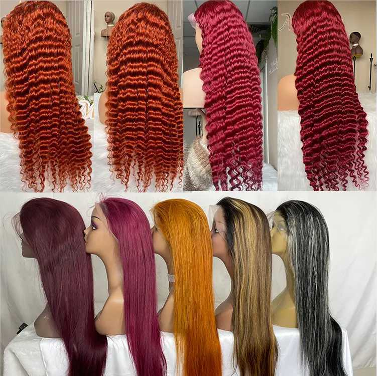 13x6 Raw Indian Lace Frontal Human Hair Wig Glueless HD Full Lace Frontal Wigs Brazilian Straight Curly Wig For Black Women