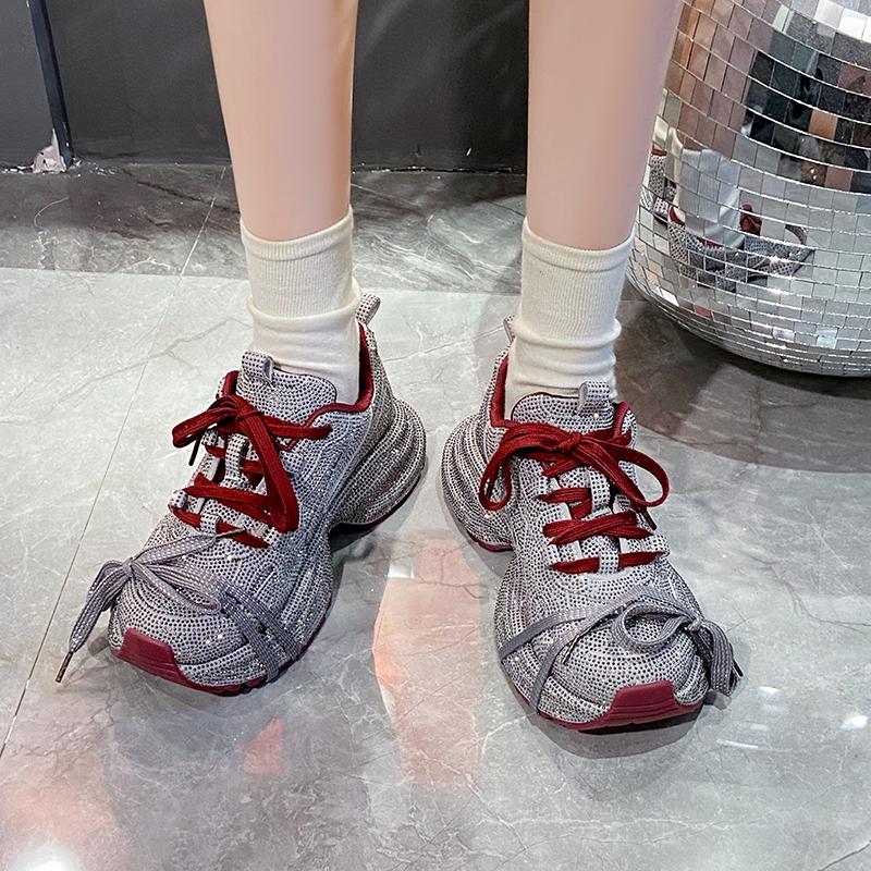 Fashion Luxury Diamond Thick soled Sneakers Shining Designer Leopard Pattern Casual Shoes Zebra Striped Running Shoes Shining high-quality outdoor spo
