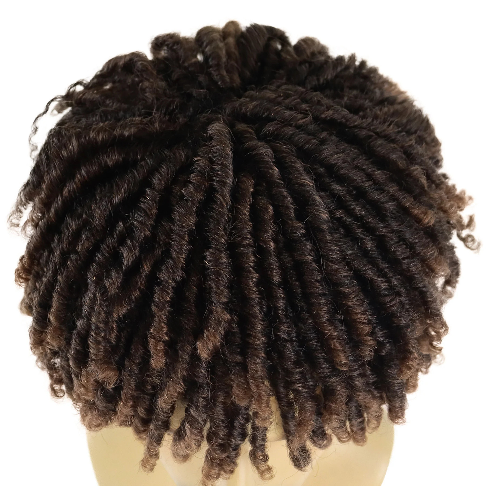 GNIMEGIL Synthetic Short Afro Twist Hair Braided Half Wig for Black Men Clip in Toupee Hairpieces Dreadlocks Male Wig Rock Party 241115