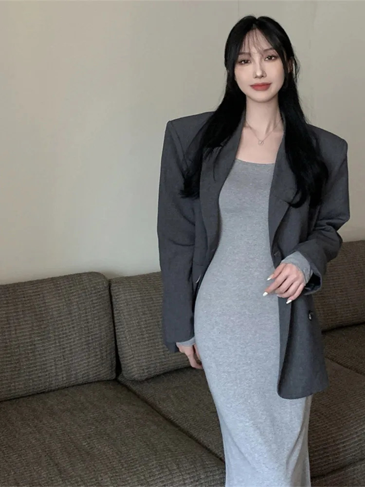 England Oneck Hip Package Woman Dress Trumpet Slim Long Sleeve Elegant Clothes 2024 Solid Summer Female Vestidos Maxi Dresses 240419