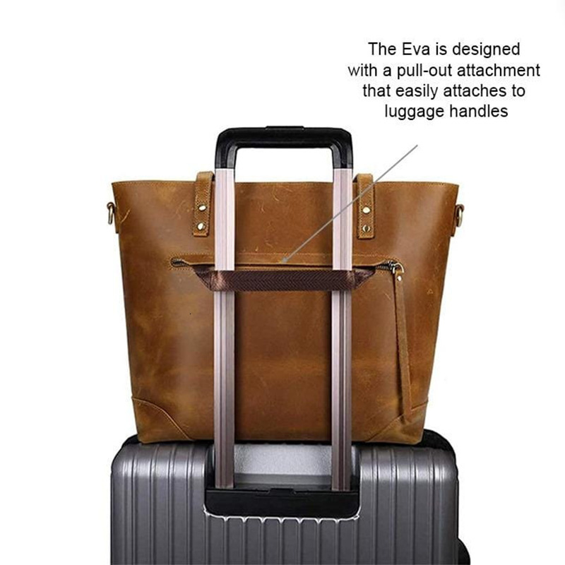 Designer oil wax leather casual large capacity handbag, women's tote crossbody bag, single shoulder luggage bag