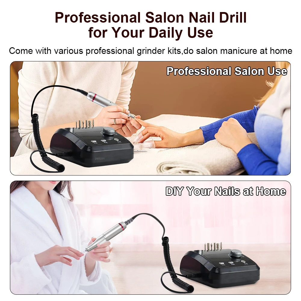 Nail Drill Machine 45000RPM Electric Drill for Nails Electric Nail Drill Polisher Professional Nail Lathe Manicure File Machine 241115