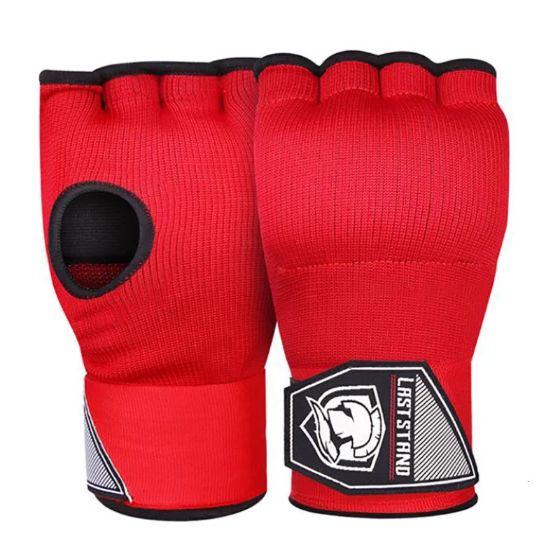 Free Size Padded MMA Boxing Muay Thai Training Gloves Open Fingers Fast Wrapping Bandages Wraps Kickboxing Sanda Martial Arts EO 241116