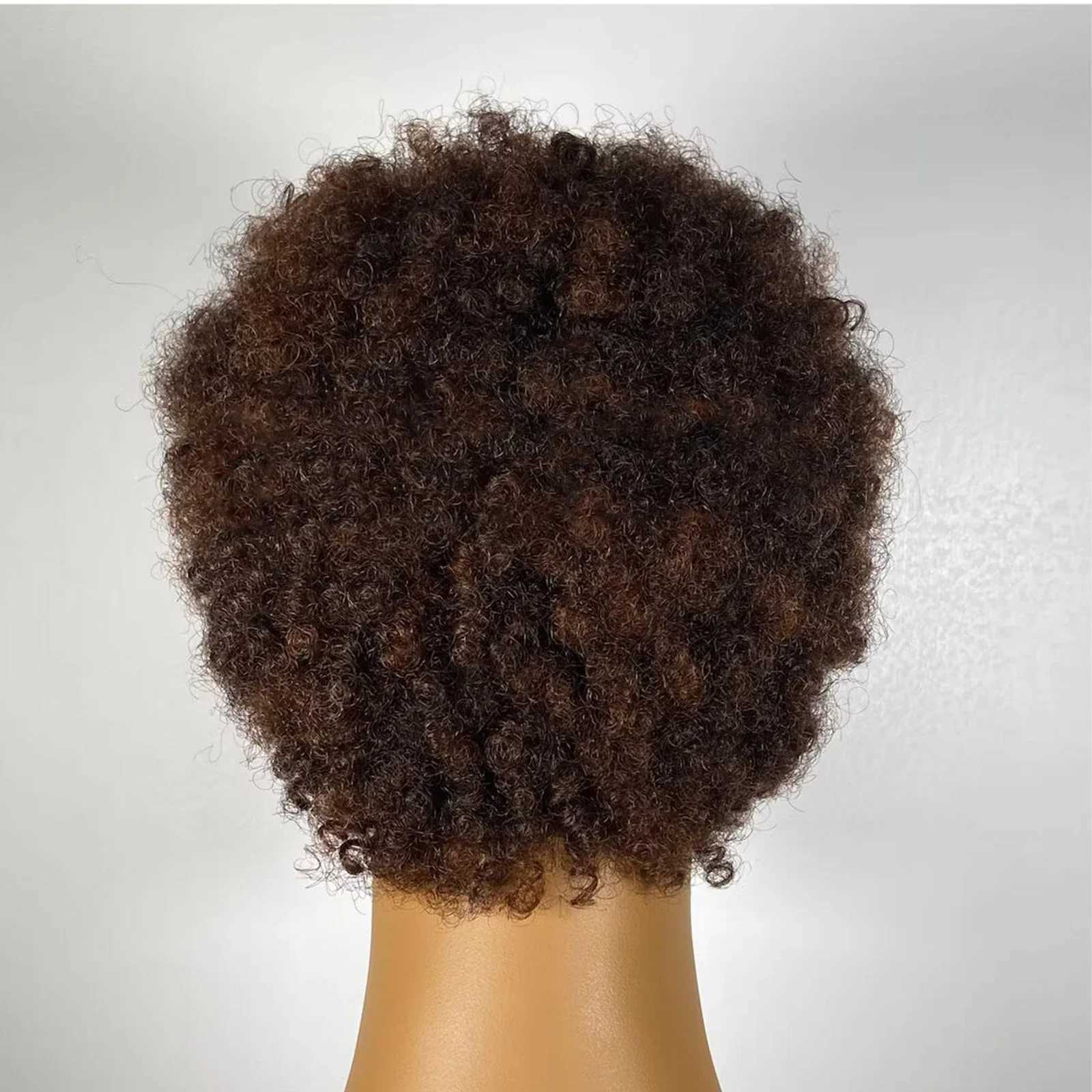 Ombre Highlight Honey Brown Low Cut African Wig/Afro e Wig/Short Wig 200% Density 100% Remy Human Hair W241116