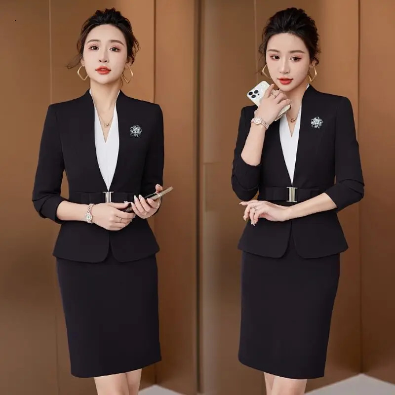 Womens sports pants set long sleeved uniform elegant womens business formal work oversized 3XL 241115