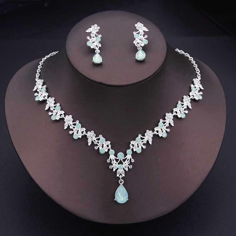 Elegant pendant earrings and necklaces for elegant jewelry sets floral designs sparkling rhinestone necklace sets weddings X241116