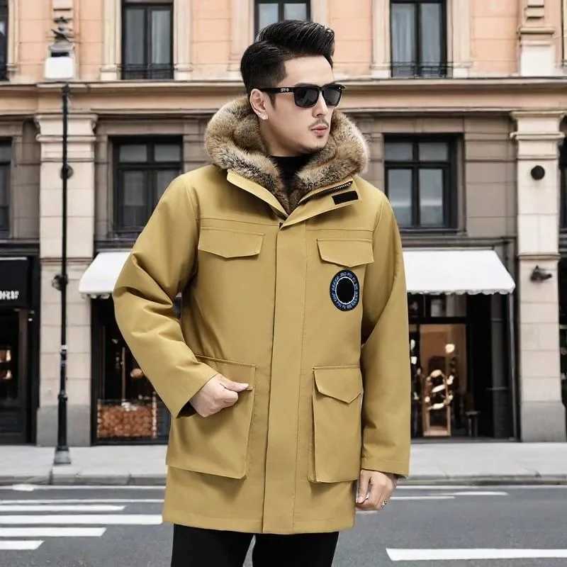 Single piece fur new mens clothing high-quality Parka jacket fur mens clothing mink fur detachable lining thick medium length jacket W241116