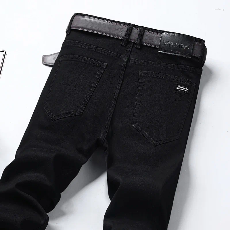 Mens Jeans Classic Business Casual Men 2024 Fashion Black Slim Stretch Denim Trousers Male High Quality Luxury Pants Clothing