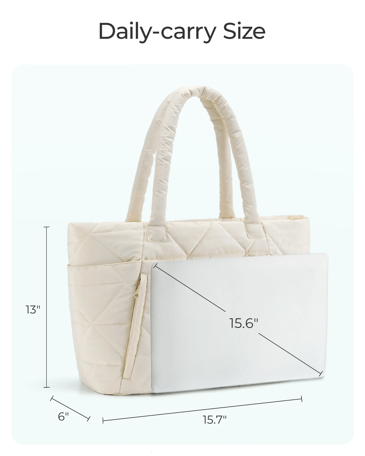 BAGSMART Fluffy Handbag Large Bedding Shoulder Bag Comes with Travel Work Gym Accessories Cotton Pads Flat Underarm Handbag 241115