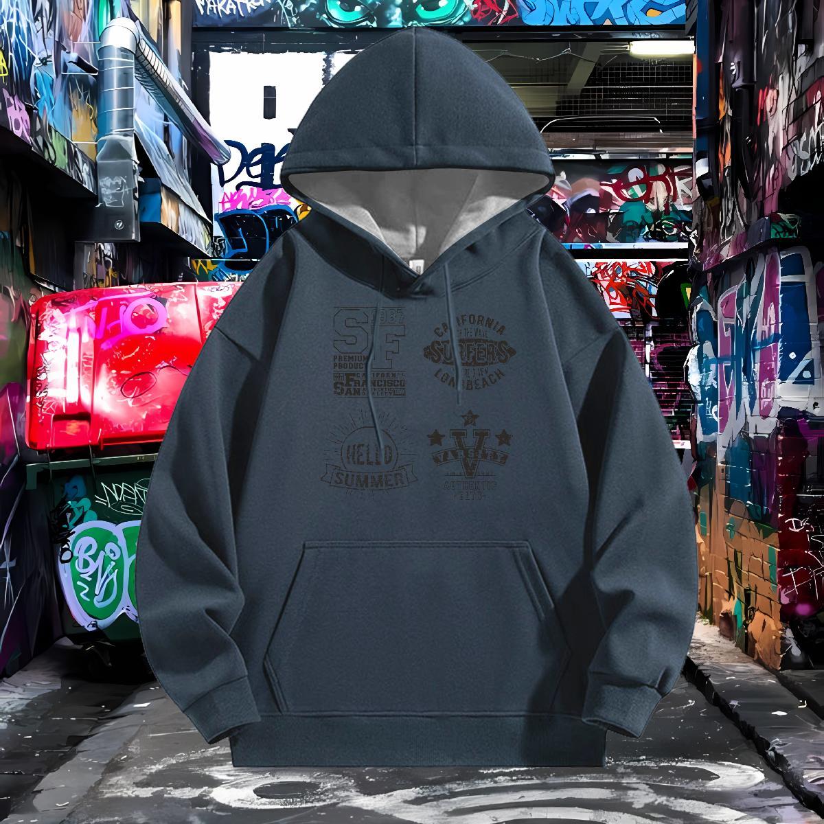 2024 DIY Hooded Sweatshirt Breathable Soft Hoodie Pullover Graphic Tops Hip Hop Street Thick Plush