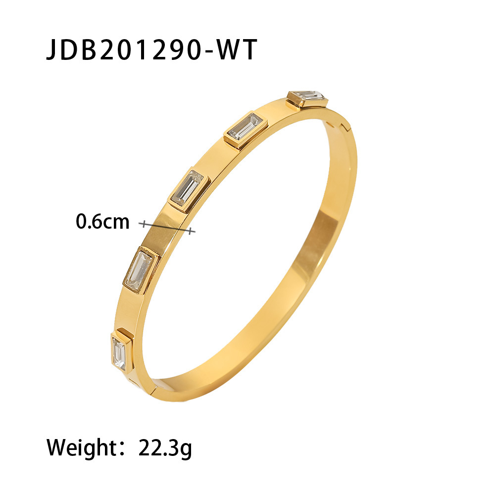 Ins Top Sell Vintgae Bangle Fashion Jewelry Titanium steel High Quality 5A Cubic Zircon CZ Dia Party Women Wedding Summer Bracelet For Lover Gift Neve