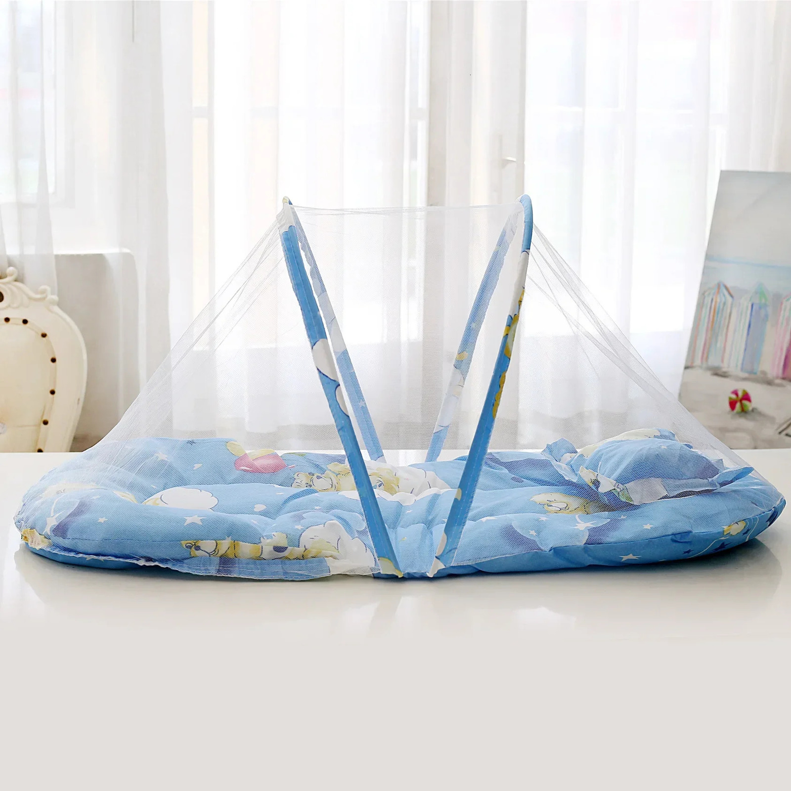 Foldable Baby Bed Mosquito Net Portable Baby Crib Netting Polyester born for Summer Travel Netting Play Tent Children Bedding 240416