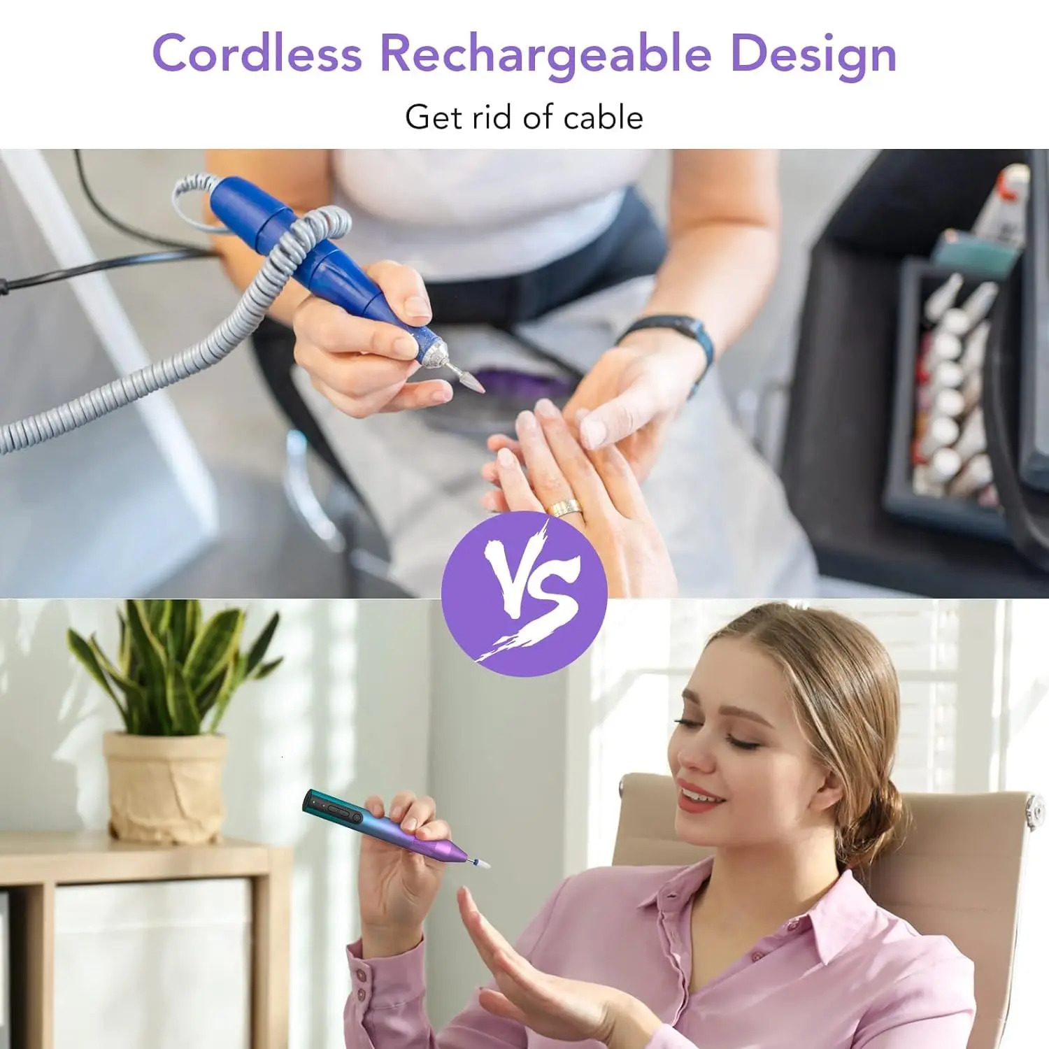 Cordless Electric Nail Drill Portable Electric Nail File kit Rechargeable Nail Drill Machine for Acrylic Gel Nails High-Grade 241115