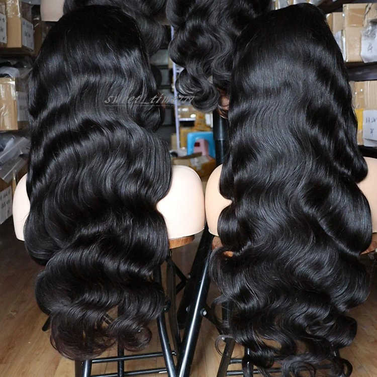 Drop Shipping Vendor Cambodian Virgin cuticle aligned hair wholesale Human Hair Body Wave Lace Front Wigs