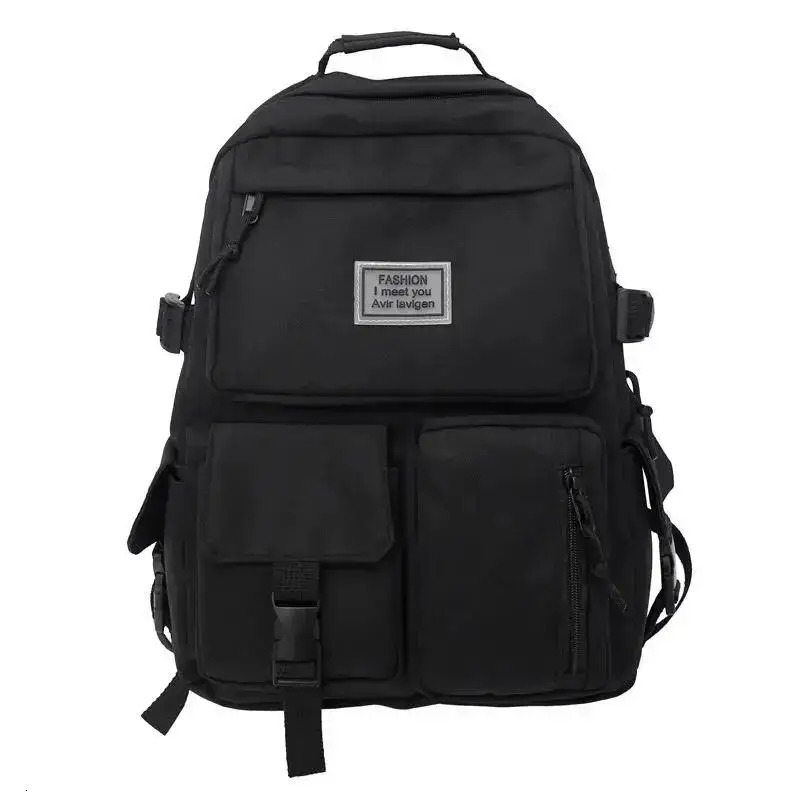 Backpack Large Capacity Light Simple Travel Bag Canvas Backpack Student School Bag Nylon Student Zipper Backpack 241115