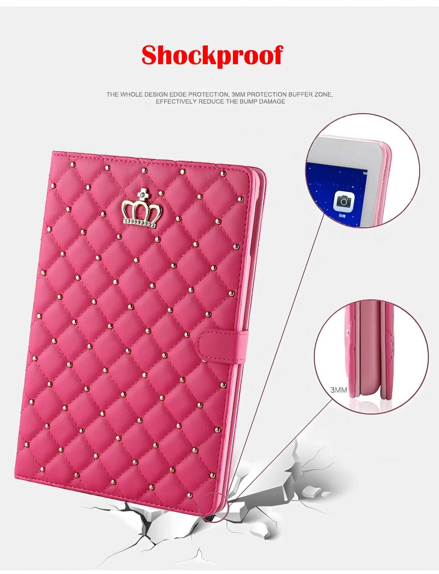 IPad Air Pro Tablet Case 2024 MINI 1 2 3 4 5 6 7 8 9 Tenth Generation 9.7 10.5 10.9 10.2 11 inch Crown Diamond Bracket Cover M241115