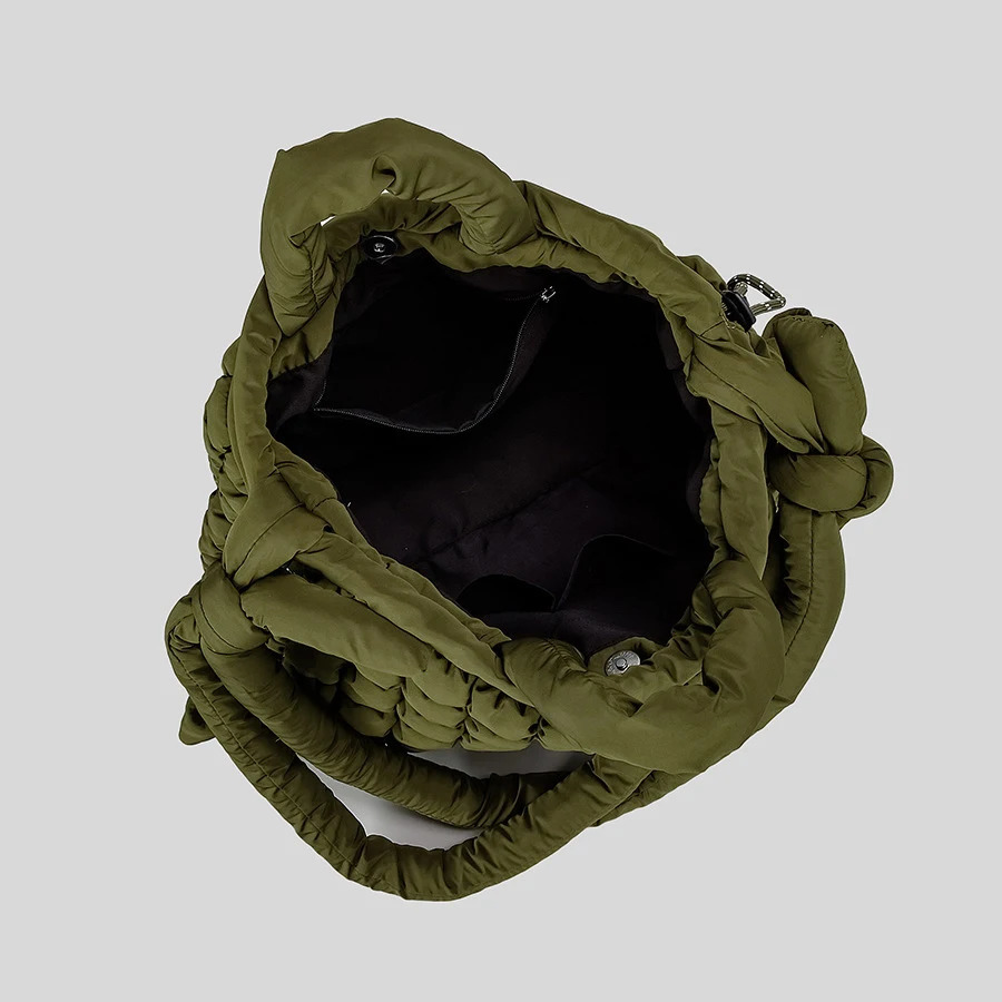 Casual nylon bedding handbag tied strap soft foam womens handbag shoulder pad cross bag large capacity shopping bag 241115