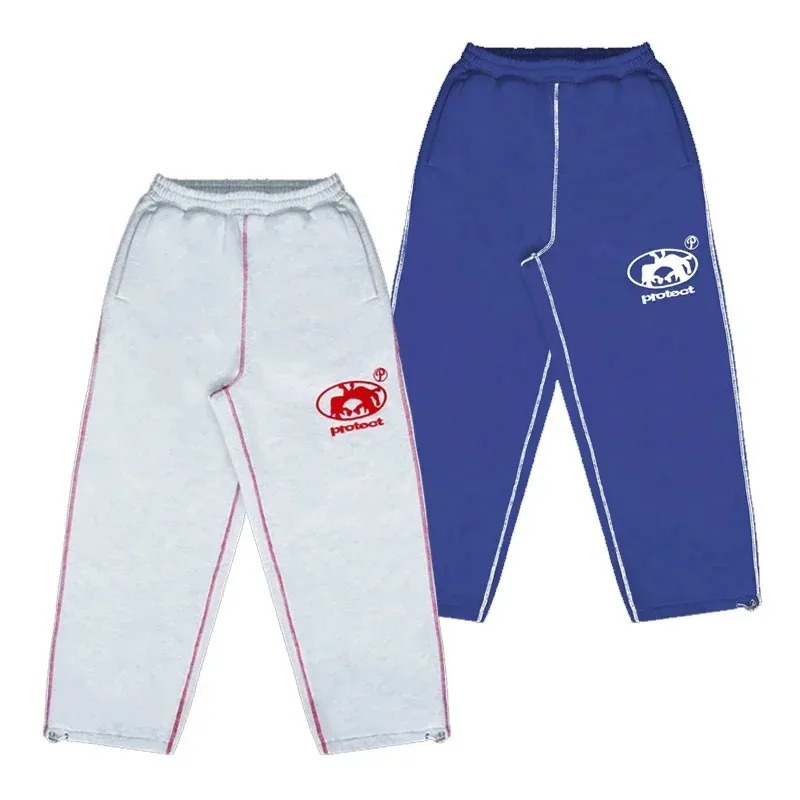 2024 American Retro Sports Pants Hip Hop Letter Printed Loose Drawstring Mens Personalized Y2K Straight 241115