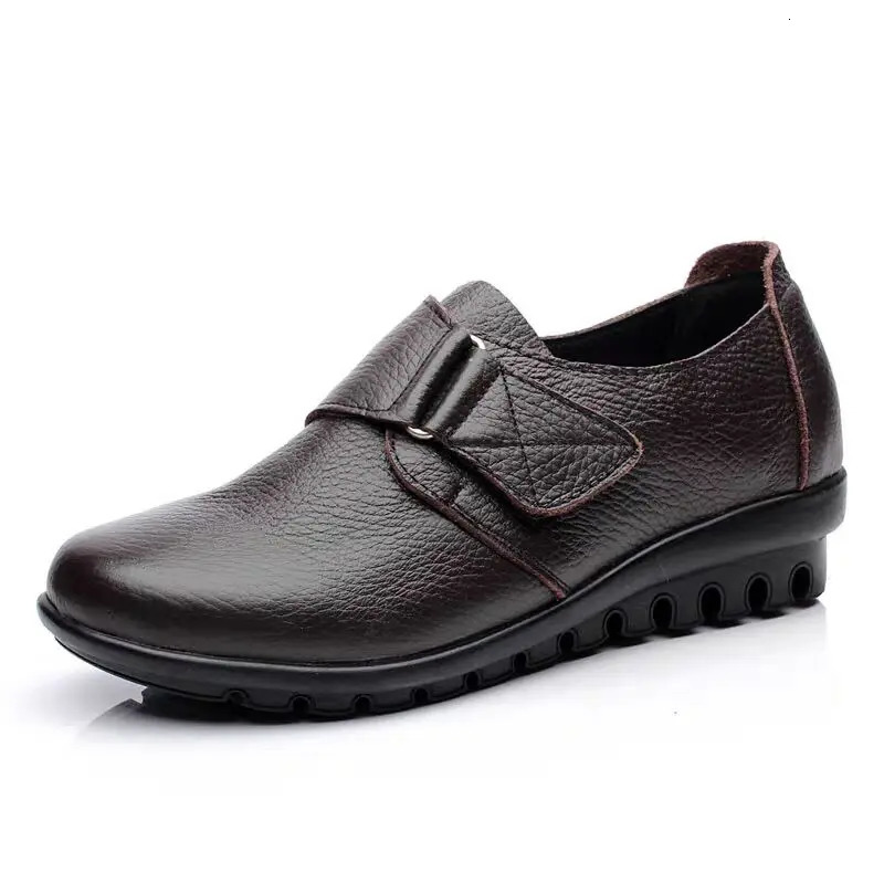 sports shoes womens care shoes womens comfort and health work apartments anti slip wedge leather Moccasins black multi simple shoes 241115