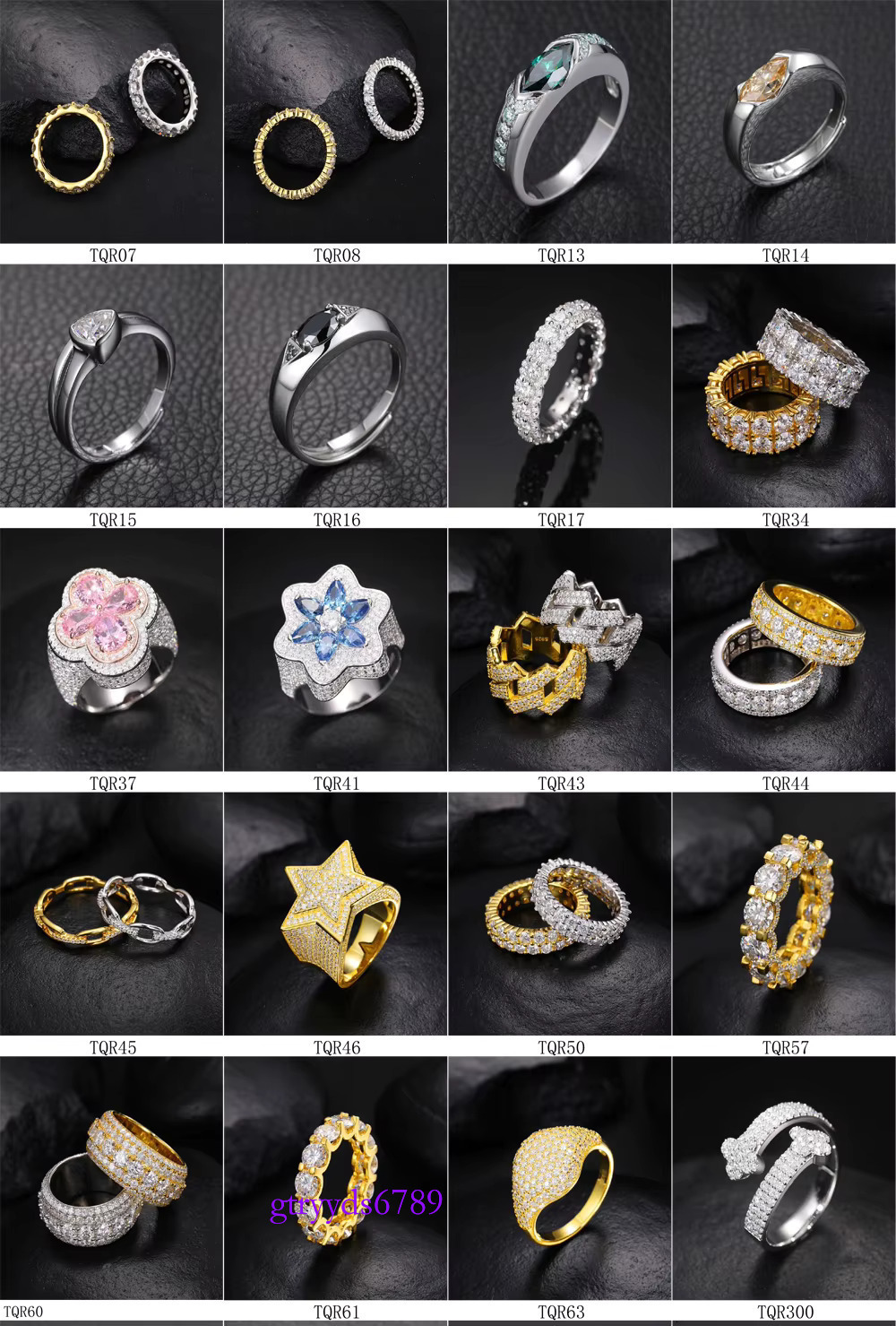 Fine Jewelry Iced Out Hip Hop Cuban k Gold Plated Sterg Sier VVS Moissanite Dia Finger Band Ring For Men