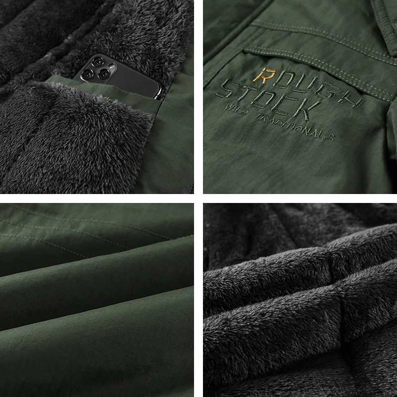 Winter new mens wool warm windproof Parkas mens fashionable hooded military jacket large size 6XL high-quality mens jacket W241116