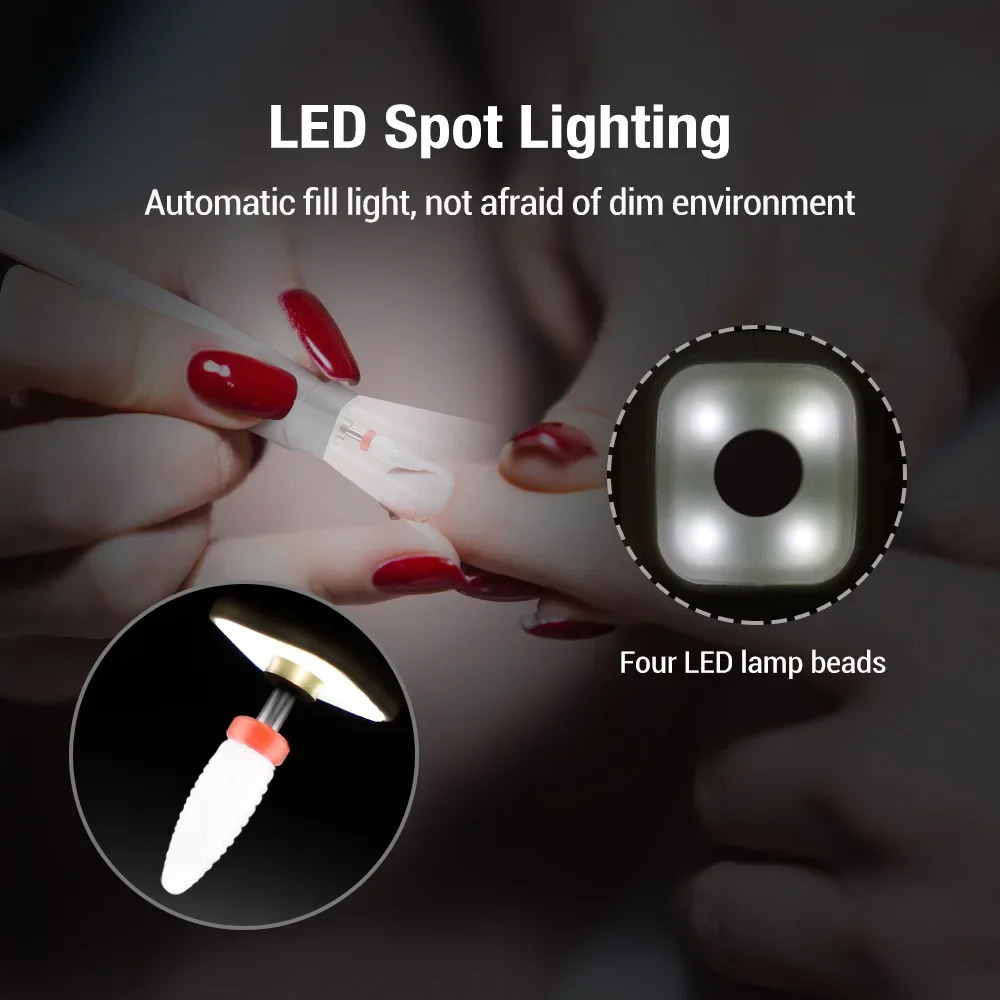 Electric Nail Polisher Drill Bits Professional Nails Grinding Polishing Dead Skin Removal Art Sanding File Pen Manicure Machine 241115