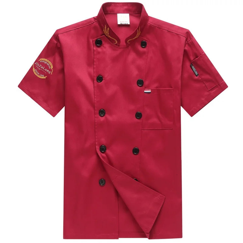Chef Jacket Men and Women ShortLong Sleeve Cook Shirts Ear of Wheat Embroidery Restaurant el Uniform 240412