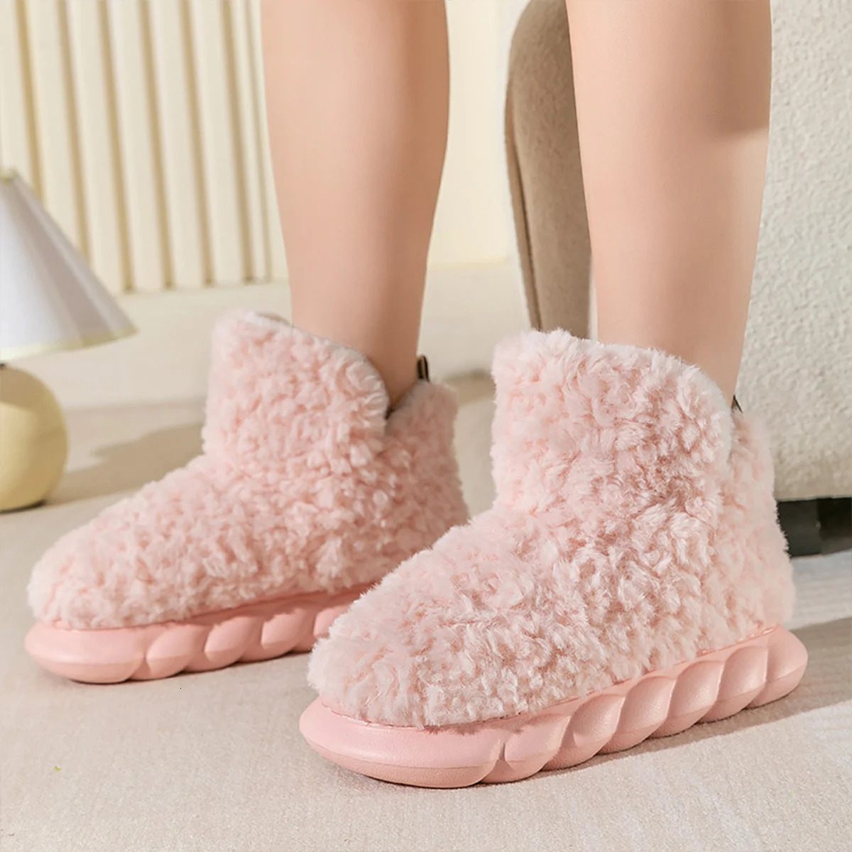 womens indoor slippers EVA memory foam cozy soft lightweight girls short boots warm winter fuzzy slippers 241115