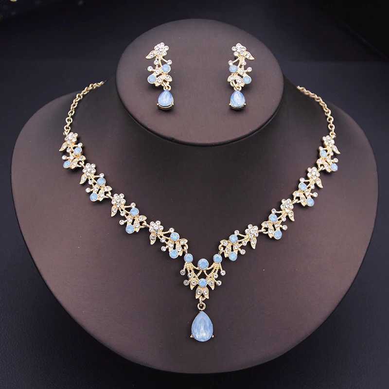 Elegant pendant earrings and necklaces for elegant jewelry sets floral designs sparkling rhinestone necklace sets weddings X241116
