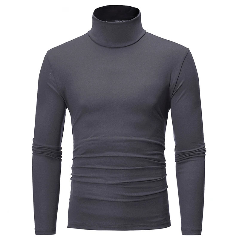 Thermal Underwear Tops Men Winter Clothes Shirt Autumn Mens Tights High Neck Thin Slim Fit Long Sleeve Tshirt 241115