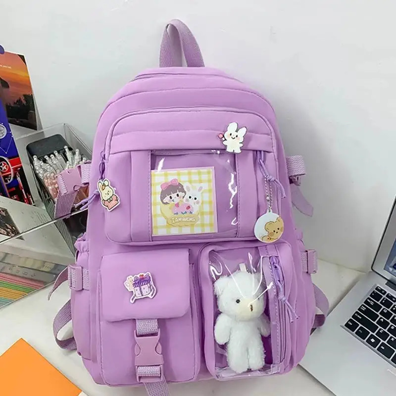 Girls Backpack Cute School Bags For Student Teens Girls Pockets Women Laptop Backpack Harajuku 241115