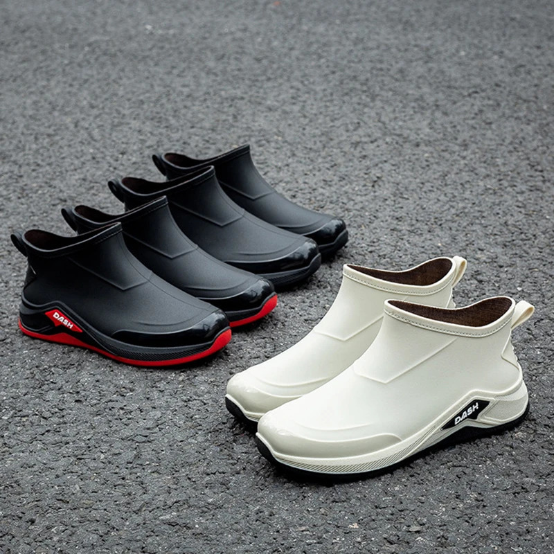 Men Rain Boots Nonslip Shoes Outdoor Rain Boots Casual Outdoor Shorttube Working Fishing Rubber Shoes Waterproof Shoes for Men 241115
