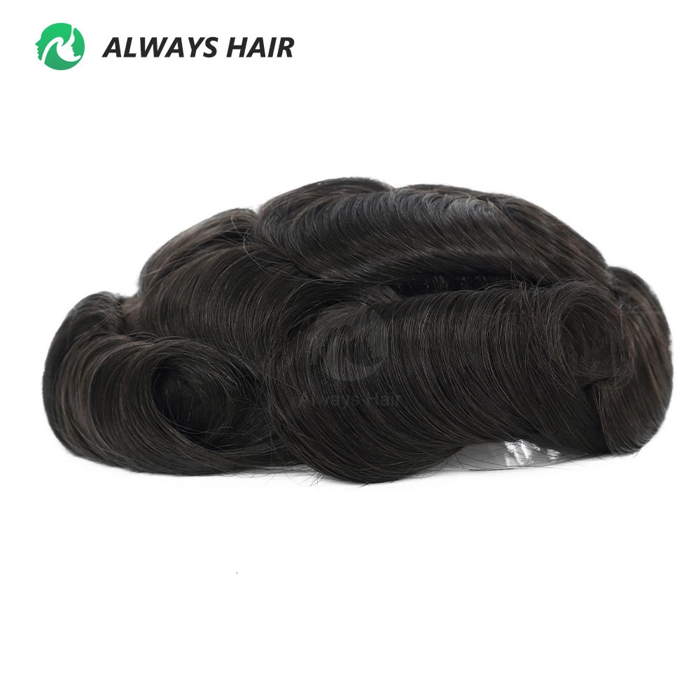 Durable Fine Mono Male Hair Prosthesis 6 Indian Human Hair Toupee 130% Hair Denstiy Natural Wig for Men 241115