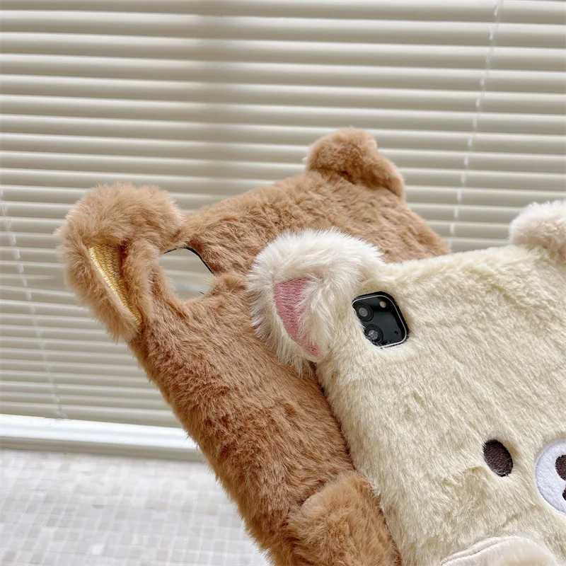 Fluffy Fuzzy Plush Fur Case Tablet For ipad 10.9 Air6 Pro11 2024 Cute Bear 10.2 10.5 12.9 inch Air 4 5 Mini 6 7th 8th 9th M250221