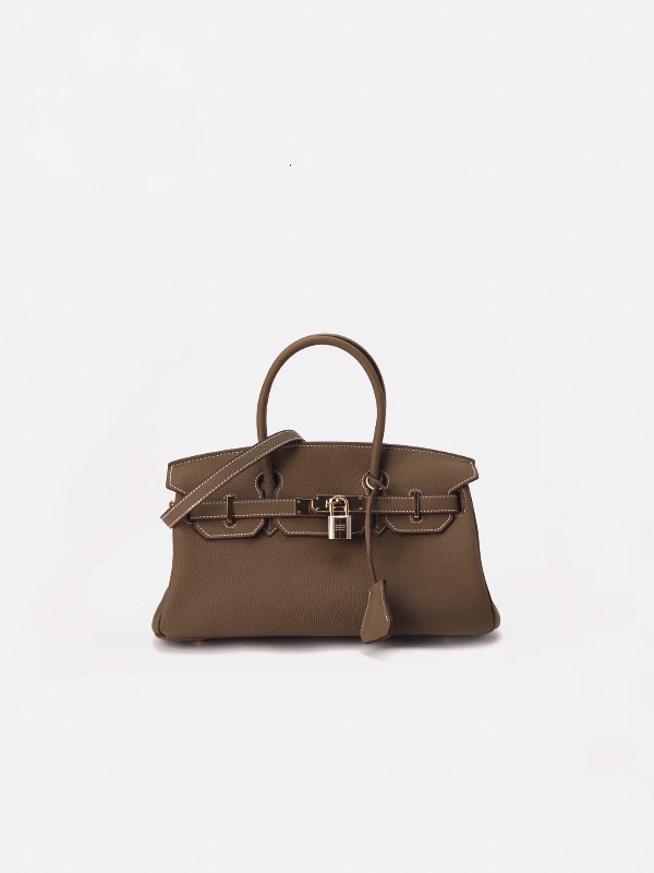 Designer handbag made of genuine leather new top layer hand-held horizontal platinum women's cowhide high-end single shoulder bag niche trendy br