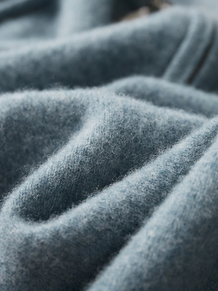 CHICOU Autumn Mens Zipper Plain Collar Cashmere Sweater Intelligent Casual Pulling 100% Merino Wool Knitted Basic Soft Clothing 241115