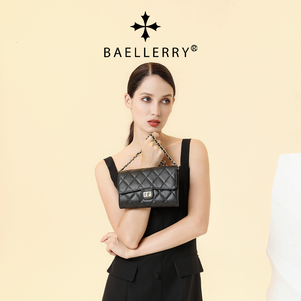 Womens handbag new Baellerry Korean version Lingge multi card single shoulder crossbody bag fashionable buckle wallet for women