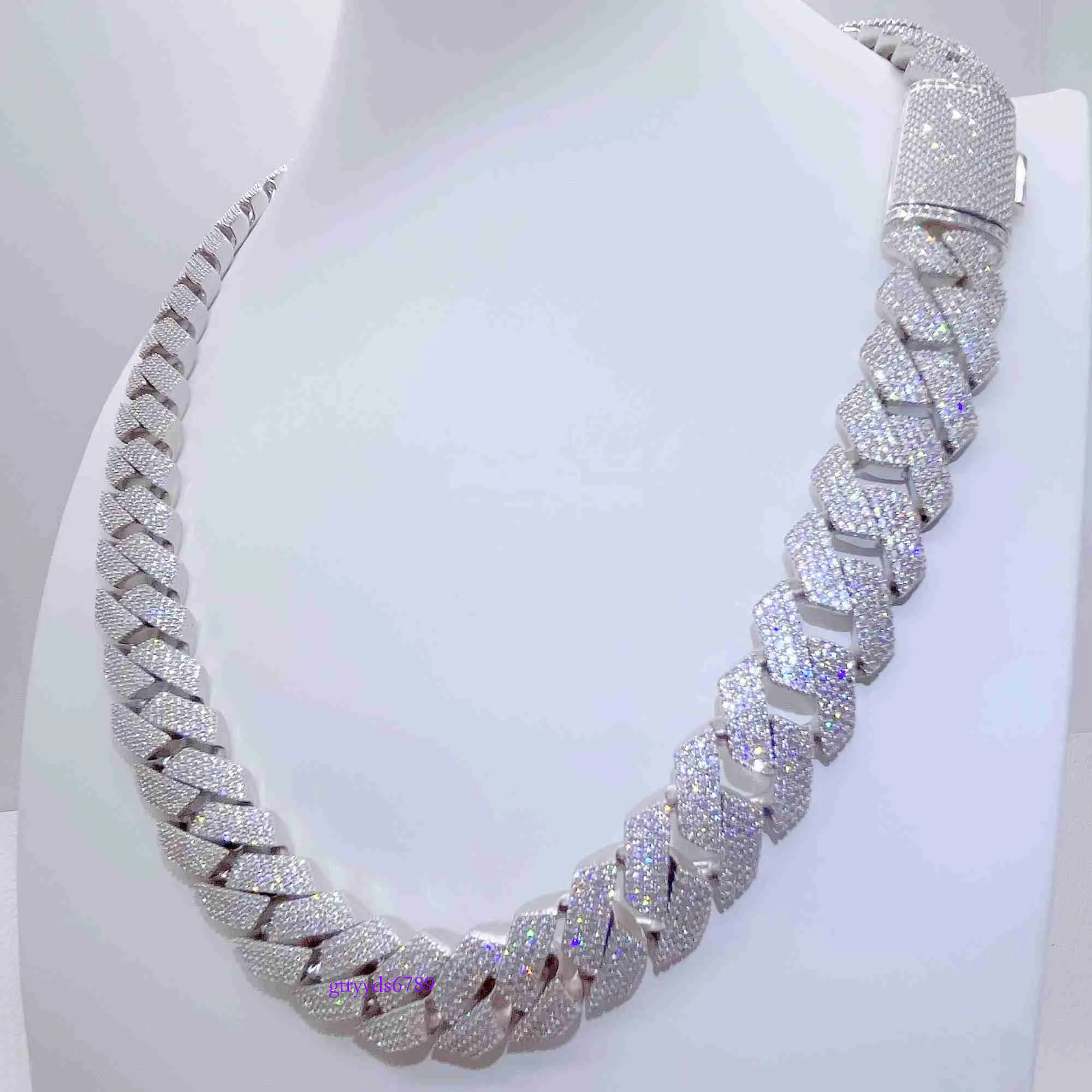 Iced Out Pass Dia Tester Sterg Sier Necklace Vvs Moissanite Cuban k Chain
